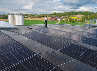 Die PV Anlage am Silo deckt bilanziell den Strombedarf der gesamten Anlage.